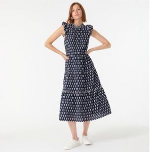 J. Crew Tiered Cotton Voile Dress in Floating Sunflowers